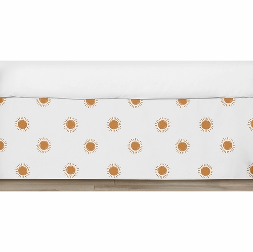 Boho Sun White and Pumpkin Collection Crib Bed Skirt