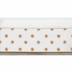 Boho Sun White and Pumpkin Collection Crib Bed Skirt