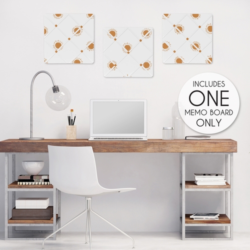 Boho Sun White and Pumpkin Collection Fabric Memo Board - alt image 1