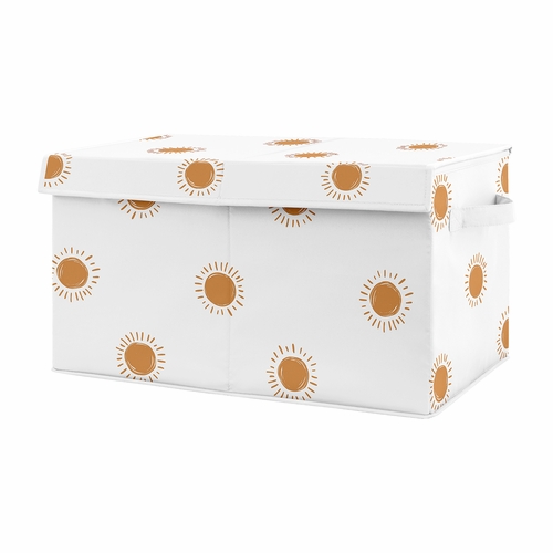 Boho Sun White and Pumpkin Collection Fabric Toy Bin Storage