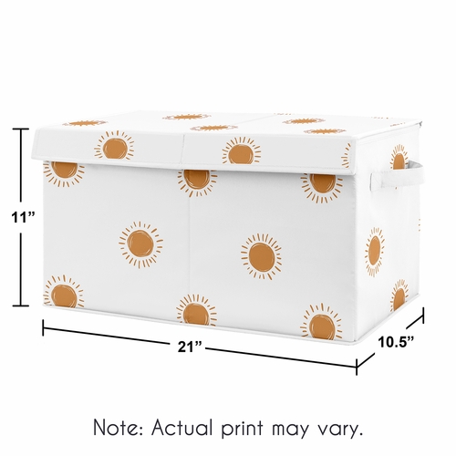 Boho Sun White and Pumpkin Collection Fabric Toy Bin Storage - alt image 2
