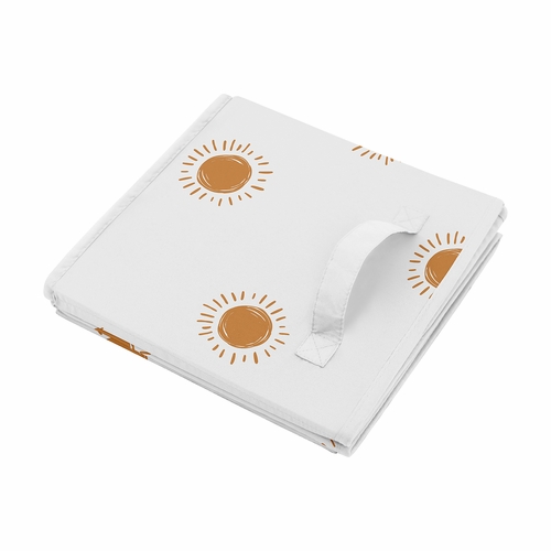 Boho Sun White and Pumpkin Collection Fabric Toy Bin Storage - alt image 3