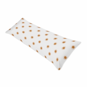 Boho Sun White and Pumpkin Collection Full Length Body Pillow Cover