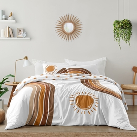Boho Sun White and Pumpkin Collection Full/Queen Bedding