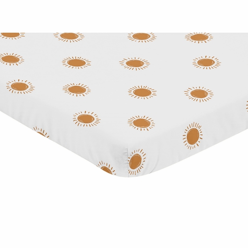 Boho Sun White and Pumpkin Collection Mini Crib Sheet - alt image 1