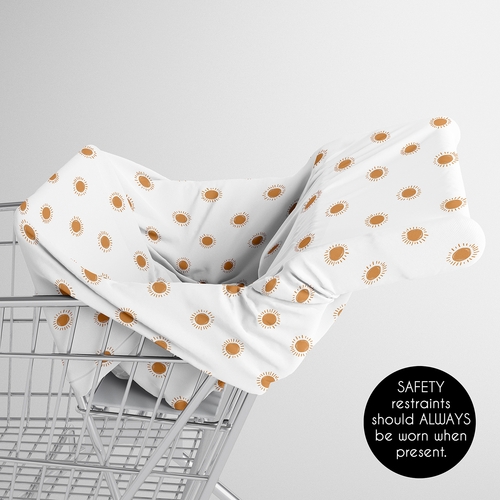 Boho Sun White and Pumpkin Collection Multi Use Baby Car Seat and Nursing Cover - alt image 3