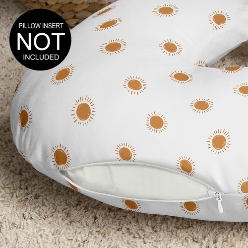 Boho Sun White and Pumpkin Collection Nursing Breastfeeding Pillow Cover - alt image 2
