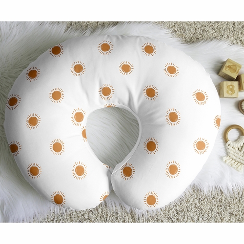 Boho Sun White and Pumpkin Collection Nursing Breastfeeding Pillow Cover - alt image 4