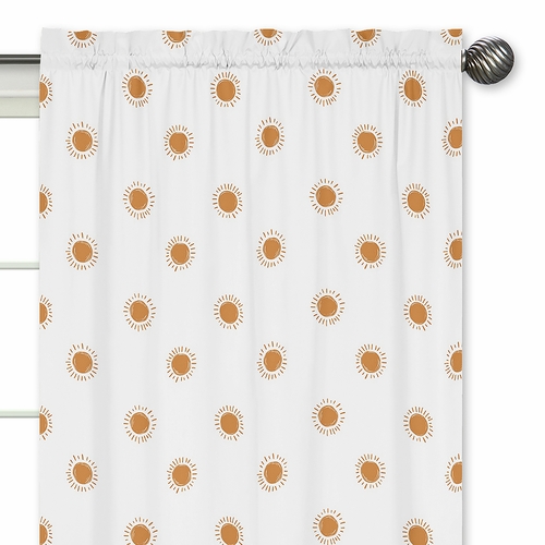 Boho Sun White and Pumpkin Collection Window Panels - Set of 2 - alt image 2