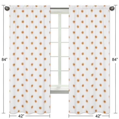 Boho Sun White and Pumpkin Collection Window Panels - Set of 2 - alt image 4