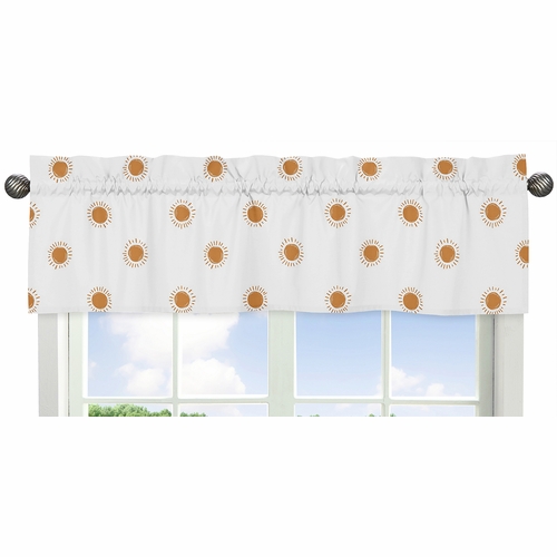Boho Sun White and Pumpkin Collection Window Valance