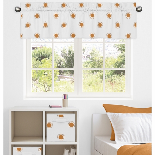 Boho Sun White and Pumpkin Collection Window Valance - alt image 1