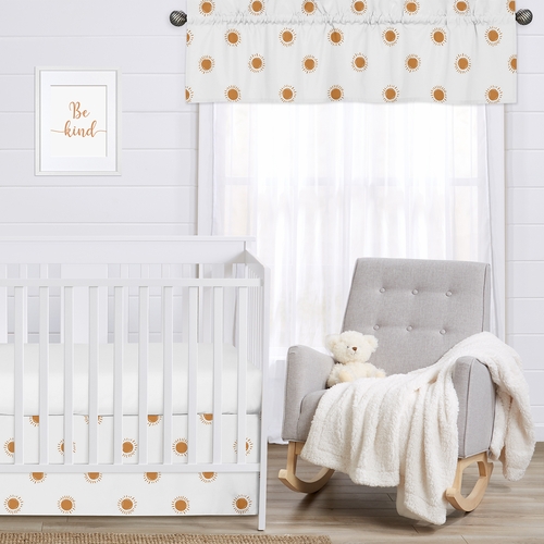 Boho Sun White and Pumpkin Collection Window Valance - alt image 2