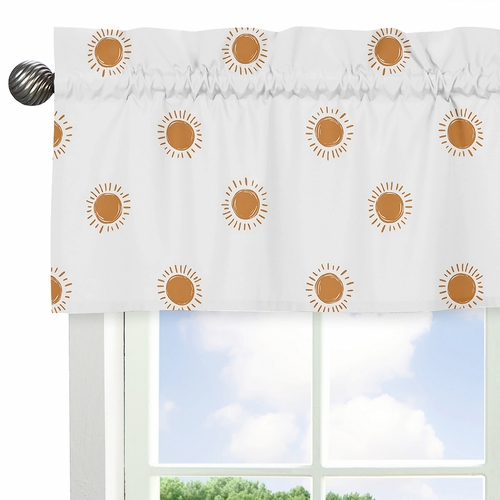 Boho Sun White and Pumpkin Collection Window Valance - alt image 3