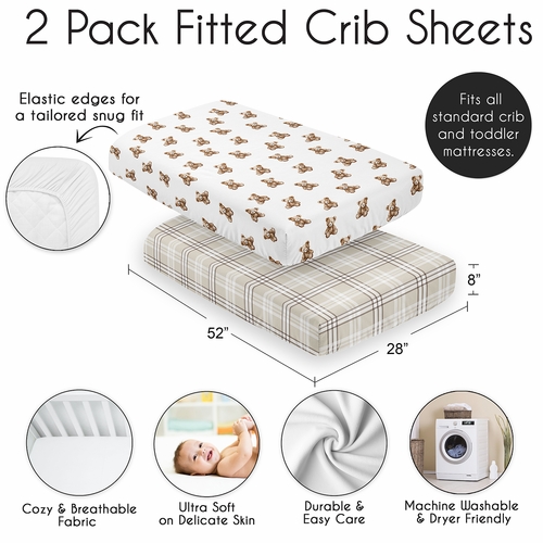 Boho Teddy Bear Collection 2 Pack Crib Sheets - alt image 3