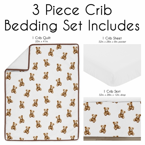 Boho Teddy Bear Collection 3 Piece Crib Bedding - alt image 1
