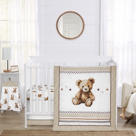 Boho Teddy Bear Collection 4 Piece Crib Bedding