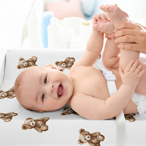 Boho Teddy Bear Collection Changing Pad Cover Sheet - alt image 2