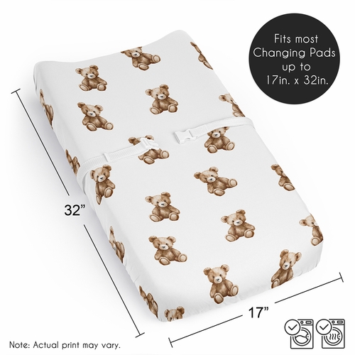 Boho Teddy Bear Collection Changing Pad Cover Sheet - alt image 5