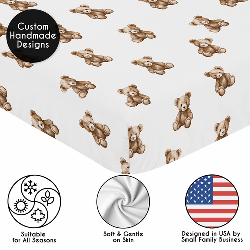 Boho Teddy Bear Collection Crib Sheet - alt image 4
