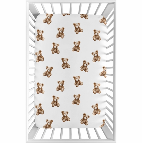 Boho Teddy Bear Collection Mini Crib Sheet