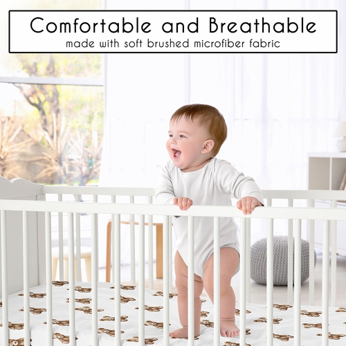 Boho Teddy Bear Collection Mini Crib Sheet - alt image 3