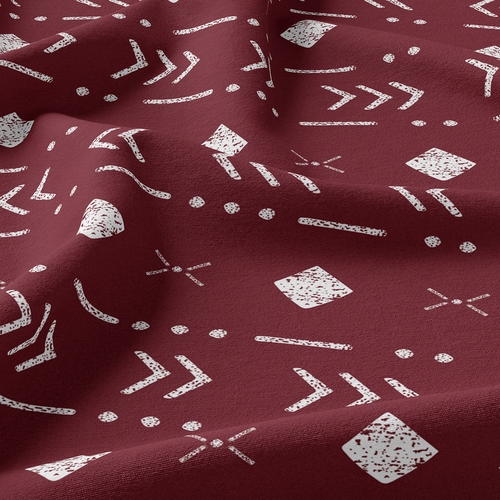Boho Tribal Burgundy Red and White Twin Sheet Set - alt image 3