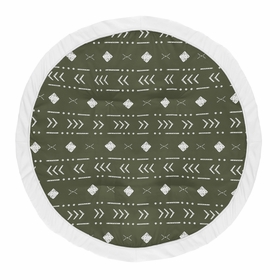 Boho Tribal Green and White Playmat