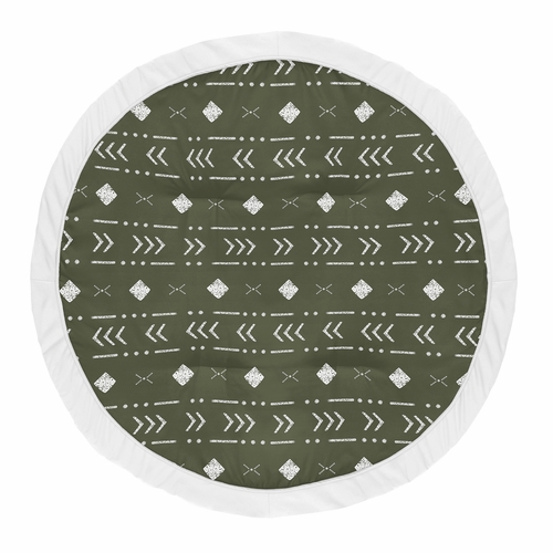 Boho Tribal Green and White Playmat