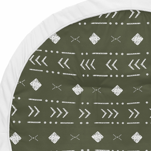 Boho Tribal Green and White Playmat - alt image 2