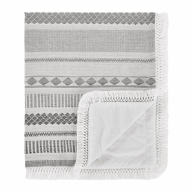 Boho Tribal Grey Jacquard Collection Baby Blanket