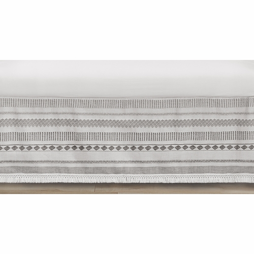 Boho Tribal Grey Jacquard Collection Crib Bed Skirt