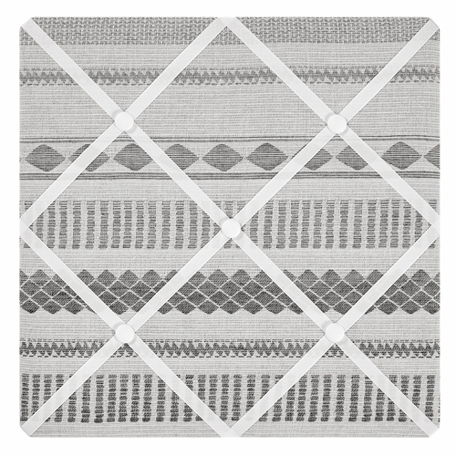 Boho Tribal Grey Jacquard Collection Fabric Memo Board