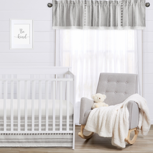 Boho Tribal Grey Jacquard Collection Window Valance - alt image 2