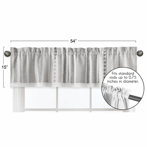 Boho Tribal Grey Jacquard Collection Window Valance - alt image 4