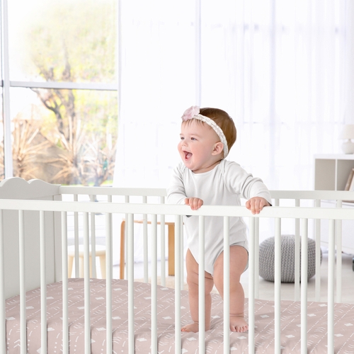 Boho Tribal Mauve and White Crib Sheet - alt image 1