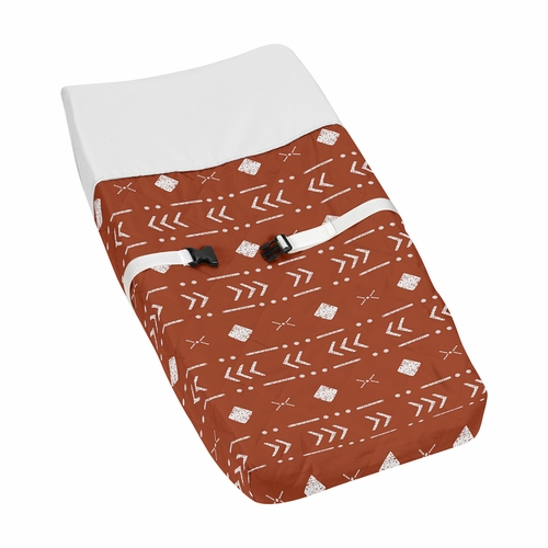 Boho Tribal Rust and White Changing Pad Cover
