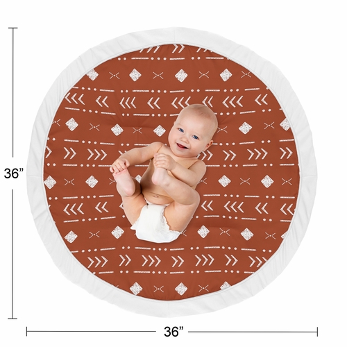 Boho Tribal Rust and White Playmat - alt image 3