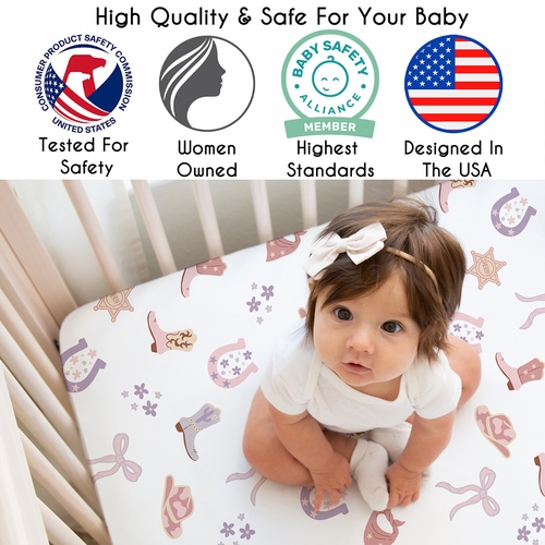 Boho Western Cowgirl Collection Crib Sheet - alt image 2