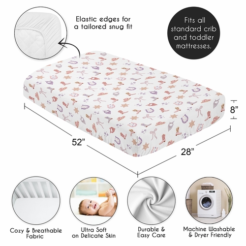 Boho Western Cowgirl Collection Crib Sheet - alt image 3