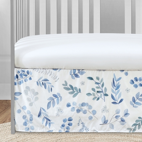Botanical Blue Collection 5 Piece Crib Bedding - alt image 4