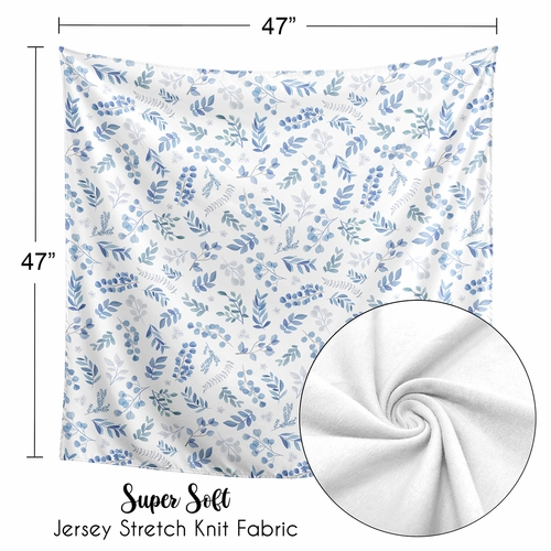 Botanical Blue Collection Baby Swaddle Blanket - alt image 4