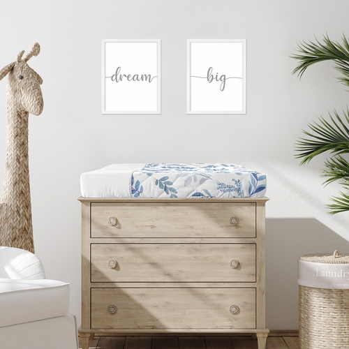 Botanical Blue Collection Changing Pad Cover - alt image 1