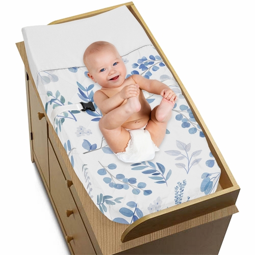 Botanical Blue Collection Changing Pad Cover - alt image 2