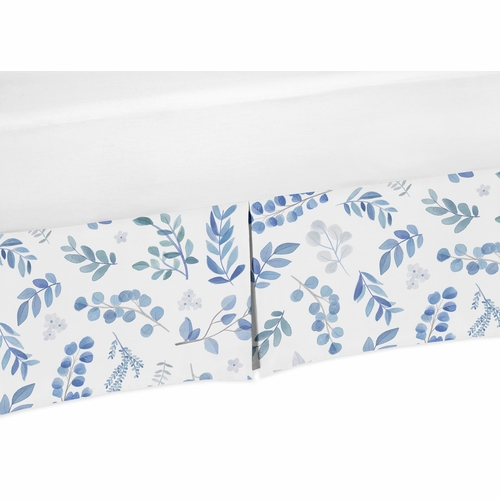 Botanical Blue Collection Crib Bed Skirt