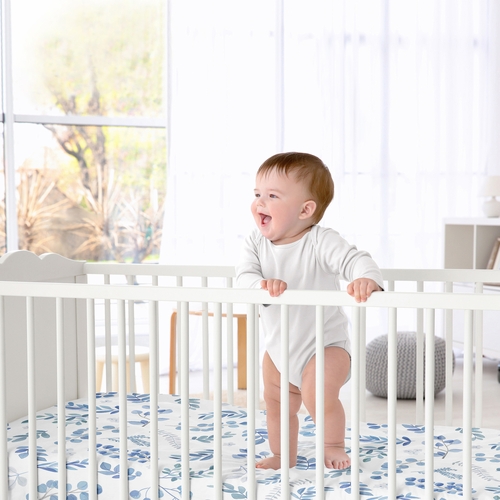 Botanical Blue Collection Crib Sheet - alt image 1