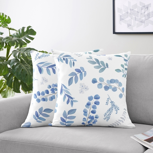 Botanical Blue Collection Decorative Accent Throw Pillows - Set of 2 - alt image 1