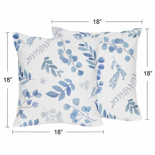 Botanical Blue Collection Decorative Accent Throw Pillows - Set of 2 - alt image 2