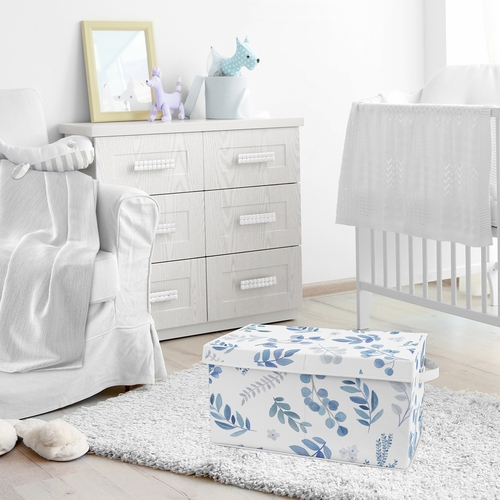 Botanical Blue Collection Fabric Toy Bin Storage - alt image 1