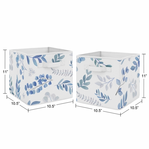 Botanical Blue Collection Foldable Fabric Storage Bins - alt image 2